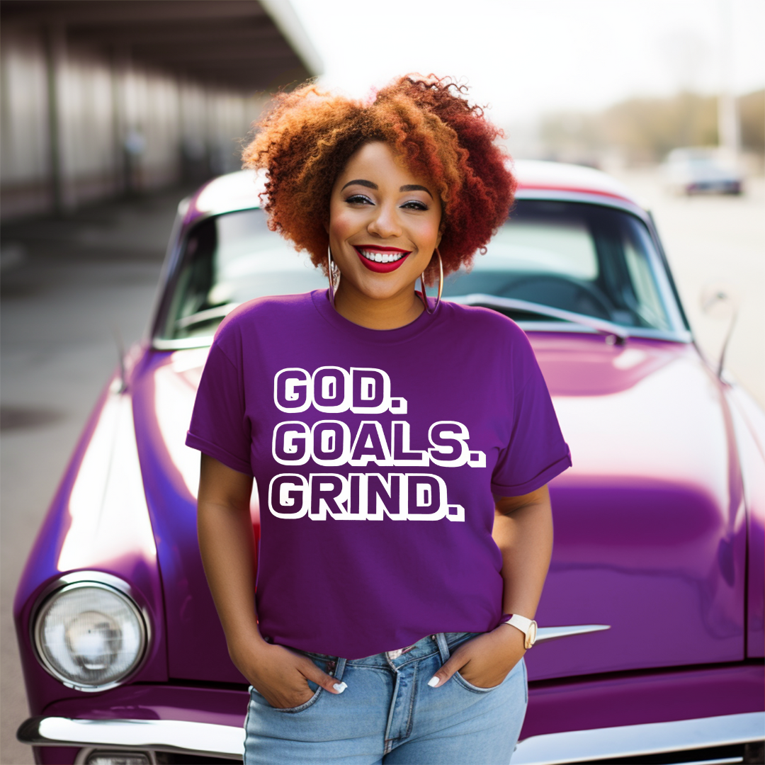 GOD. GOALS. GRIND. Inspirational T-shirt
