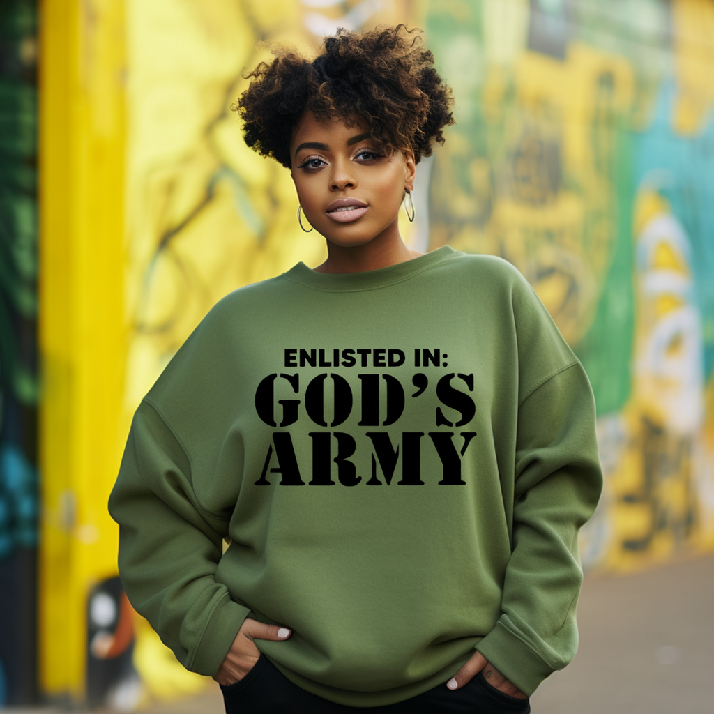 Enlisted in God's Army Faith-Inspired Sweatshirt
