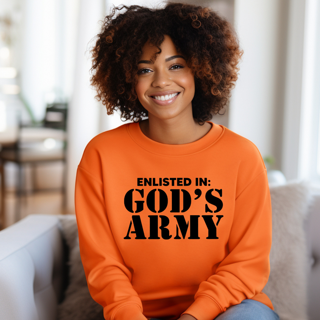 Enlisted in God's Army Faith-Inspired Sweatshirt