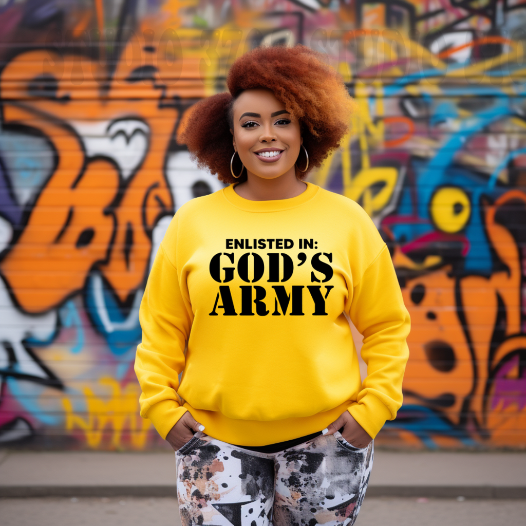 Enlisted in God's Army Faith-Inspired Sweatshirt