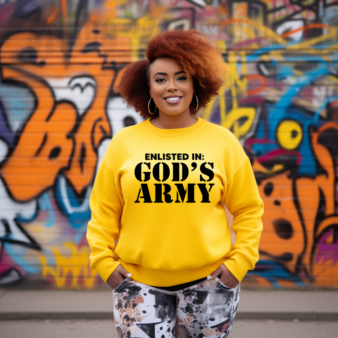 Enlisted in God's Army Faith-Inspired Sweatshirt