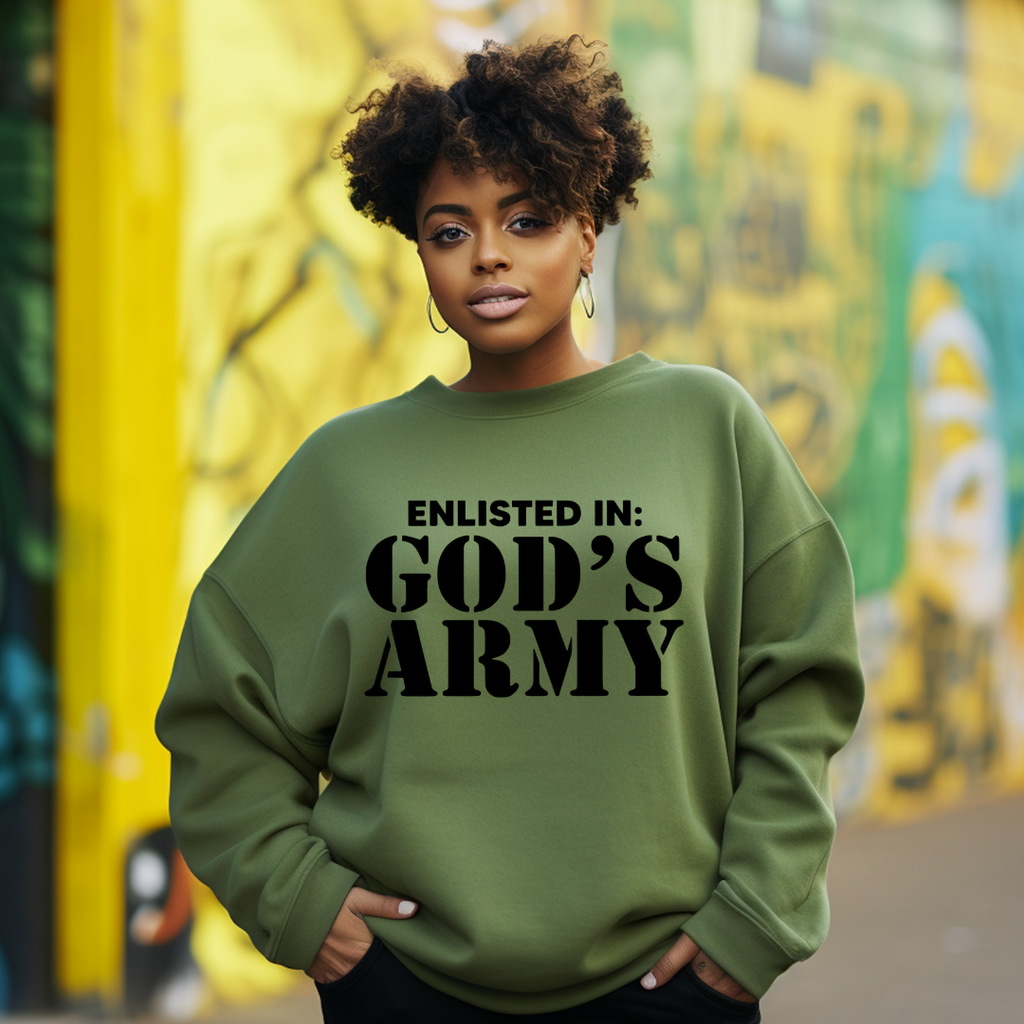 Enlisted in God's Army Faith-Inspired Sweatshirt